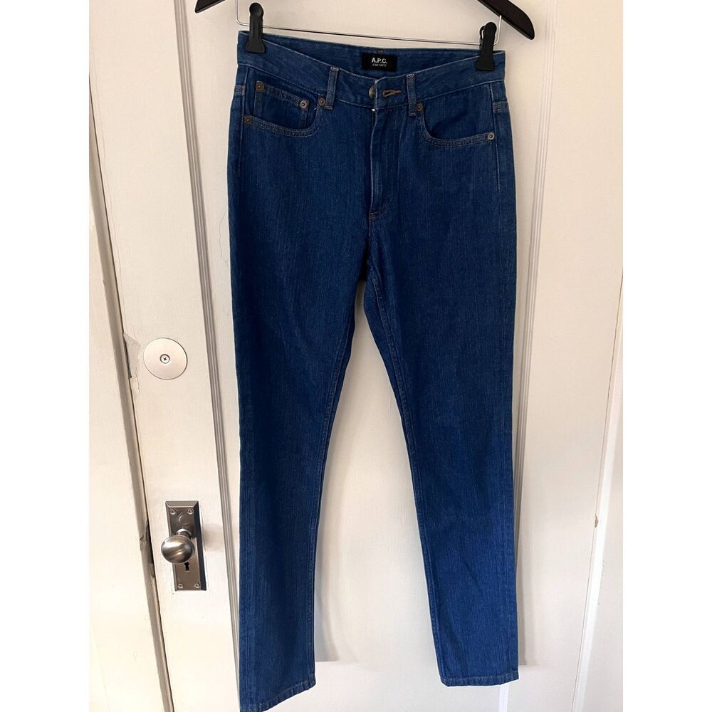 Womens APC Jean Droit Skinny Medium Wash Jeans Size 25 100% Cotton